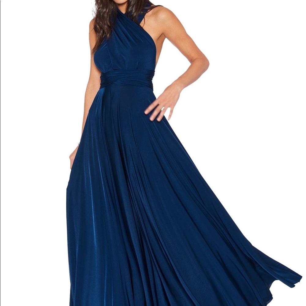 Two Birds New York Sapphire Navy Convertible Ballgown - Size A - Standard Length